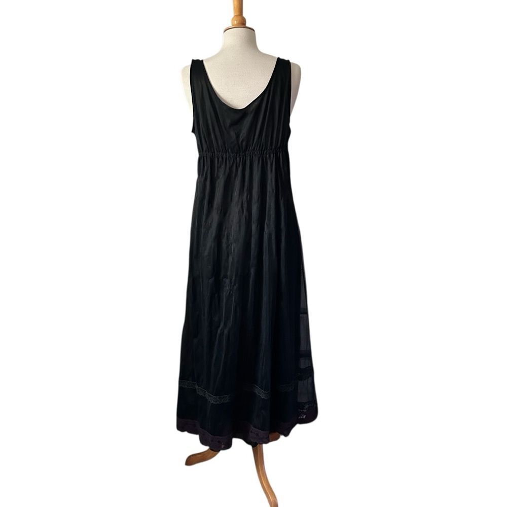 Vintage Val Mode Long Black Sheer Nightgown - Large - Picture 7 of 9